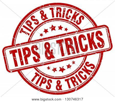 tips & tricks red grunge round vintage rubber stamp