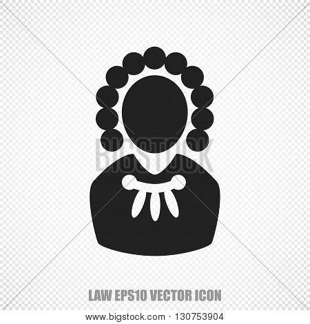 The universal vector icon on the law theme: Black Judge. Modern flat design. For mobile and web design. EPS 10.