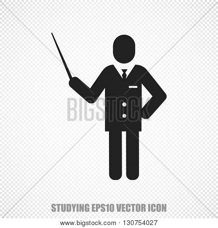 The universal vector icon on the Studying theme: Black Teacher. Modern flat design. For mobile and web design. EPS 10.