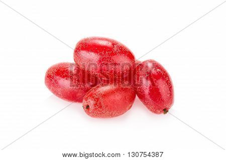 Ripe Elaeagnus Latifolia Fruits Isolated On White Background.
