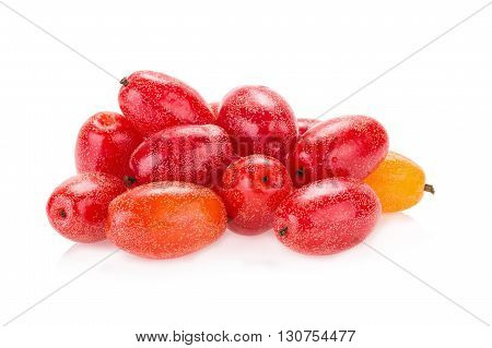 Ripe Elaeagnus Latifolia Fruits Isolated On White Background.