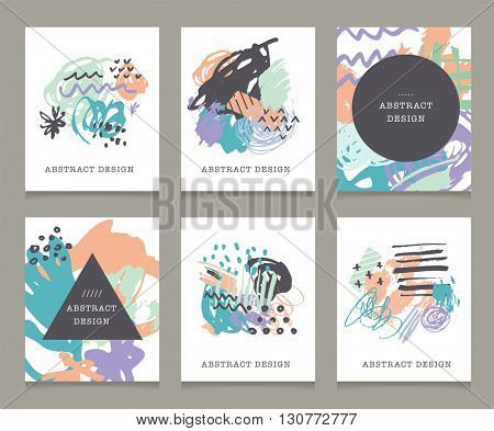 Creative hand drawn backgrounds and greeting cards. Party, birthday, wedding, mothers day invitations