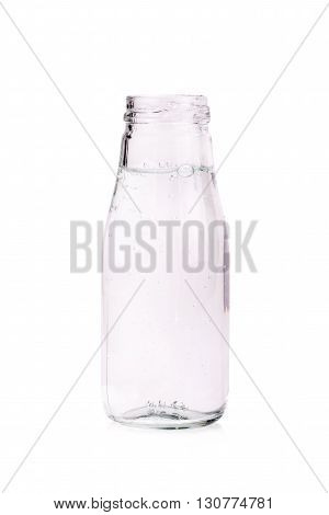 Soda Water In Glass Bottle Isolated On White Background