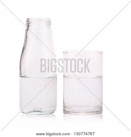 Soda Water In Glass Bottle Isolated On White Background