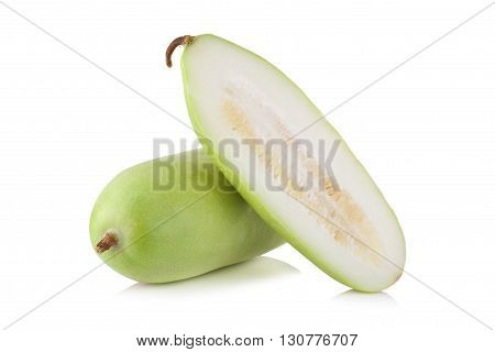 Lagenaria Vulgaris Fruit Isolated On White Background