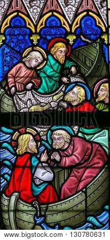 Stained Glass - Miraculous Catch Of Fish