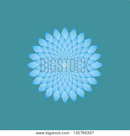 Painted on a dark blue background aster flower