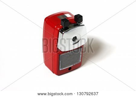 sharpener of pencil on a white background.