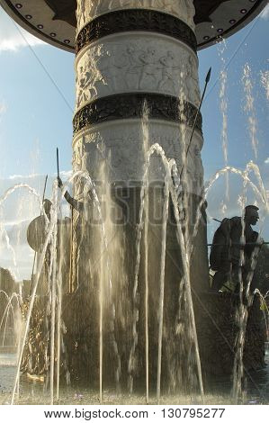 Macedonia Skopje detail of the Alexander the Great monument-fountain