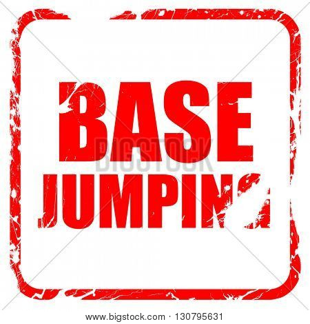 base jumping, red rubber stamp with grunge edges