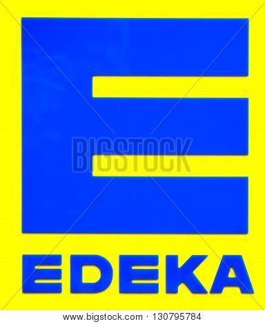 ROSTOCK, GERMANY - MAY 12, 2016: Edeka Marken-Discount supermarket. The Edeka Group is the largest German supermarket corporation.
