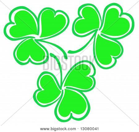 a group of green shamrock leaves