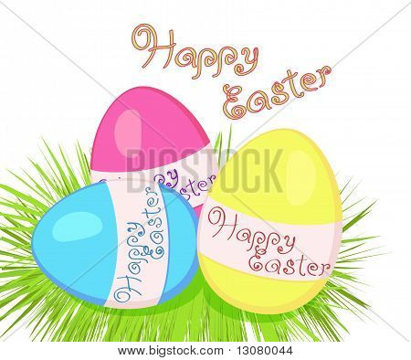 Happy Easter card with eggs
