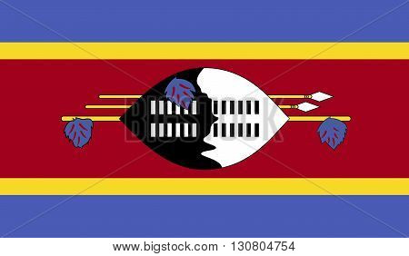 Swaziland flag image for any design in simple style