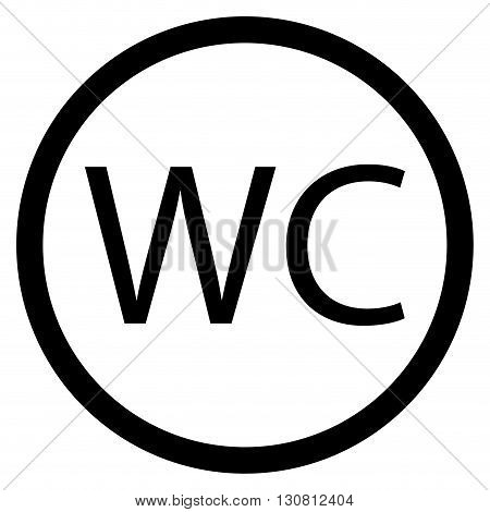 WC toilet icon black white. Door washroom sign and bathroom restroom. Vector flat design illustration