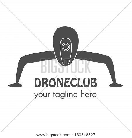 Creative drone logo. Perfect for design elements badges and labels. Drone copter