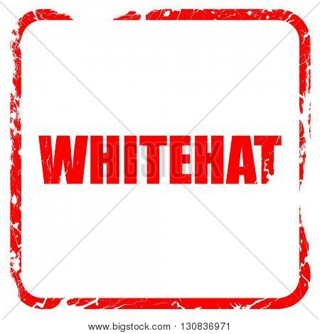 whitehat, red rubber stamp with grunge edges