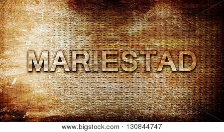 Mariestad, 3D rendering, text on a metal background