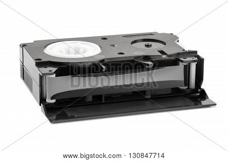 VHS-C video cassette isolated on white background with clipping path