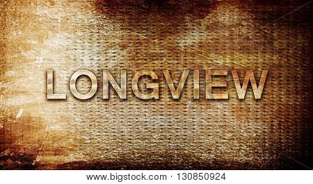 longview, 3D rendering, text on a metal background