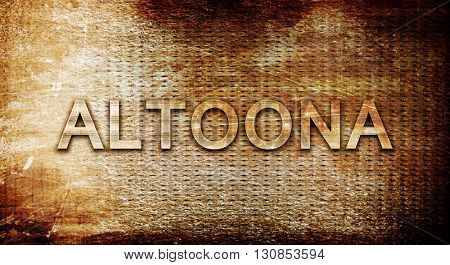 altoona, 3D rendering, text on a metal background