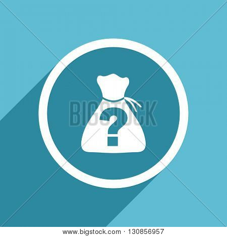 riddle icon, flat design blue icon, web and mobile app design illustration