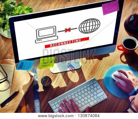 Reconnecting Access Disconnected Internet Concept