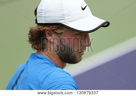 Bangkok Thailand - May 17 2016: Sam Barry is an Irish professional tennis player. KPN Renewables Bangkok Open 2016 at Rama Gardens Hotel.