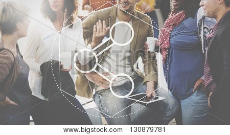 Link Sharing Information Technology Graphic Concept