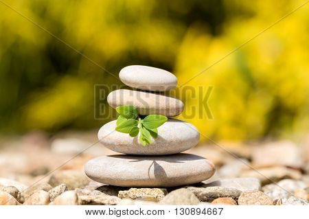 Pile Of Balancing Pebble Stones Outdoor