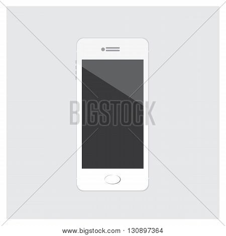 Vector Illustration Mobile Phone White isolated on white Background