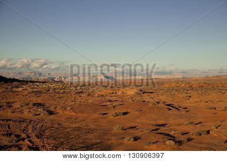 The red, stone desert of Arizona, USA