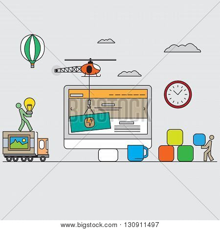 Illustration of vector icons for banners and promotional materials.