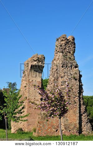 Frejus; France - april 16 2016 : the ruin of the roman aqueduct