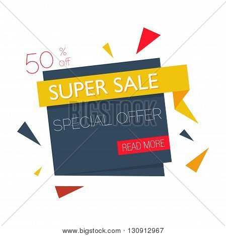 Super Sale banner. Sale off in vector illustration.