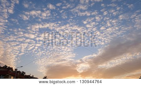 A Beautiful blue sky scape with clouds