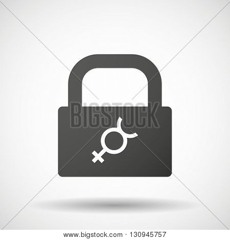 Isolated Lock Pad Icon With  The Mercury Planet Symbol