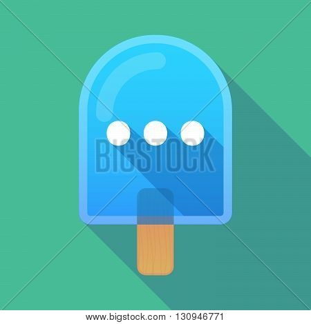 Long Shadow Ice Cream Icon With  An Ellipsis Orthographic Sign