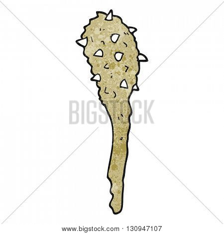 freehand textured cartoon stone age club