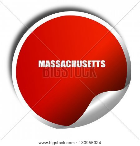  masschusetts, 3D rendering, red sticker with white text