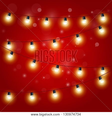 Christmas Lights - festive carnival garland with light bulbs