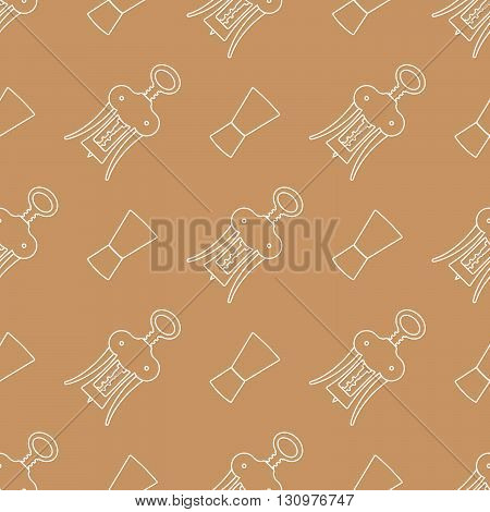 Barman Equipment Contour Seamless Pattern.