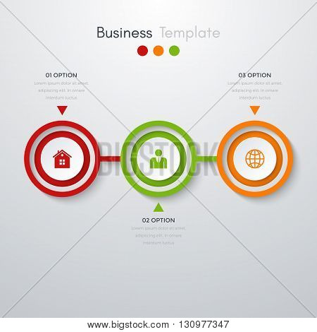 Vector illustration infographics three options. Stock vector