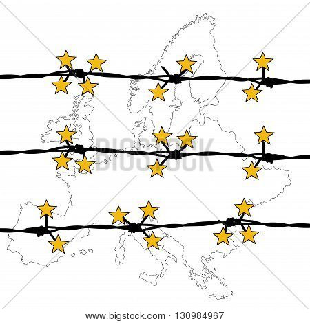Symbolic illustration of European defense against illegal immigration