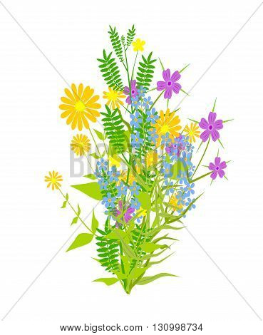 Bunch of flowers - abstract vector illustration.