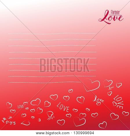 Vector illustration love letter paper  for someone you love