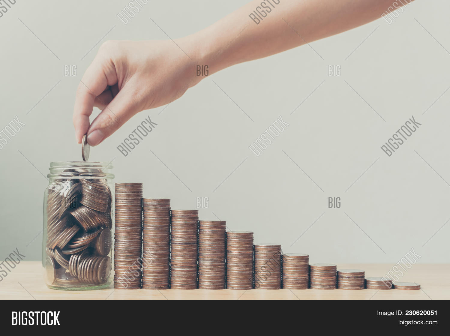 Hand Putting Coins Jar Image & Photo (Free Trial) Bigstock