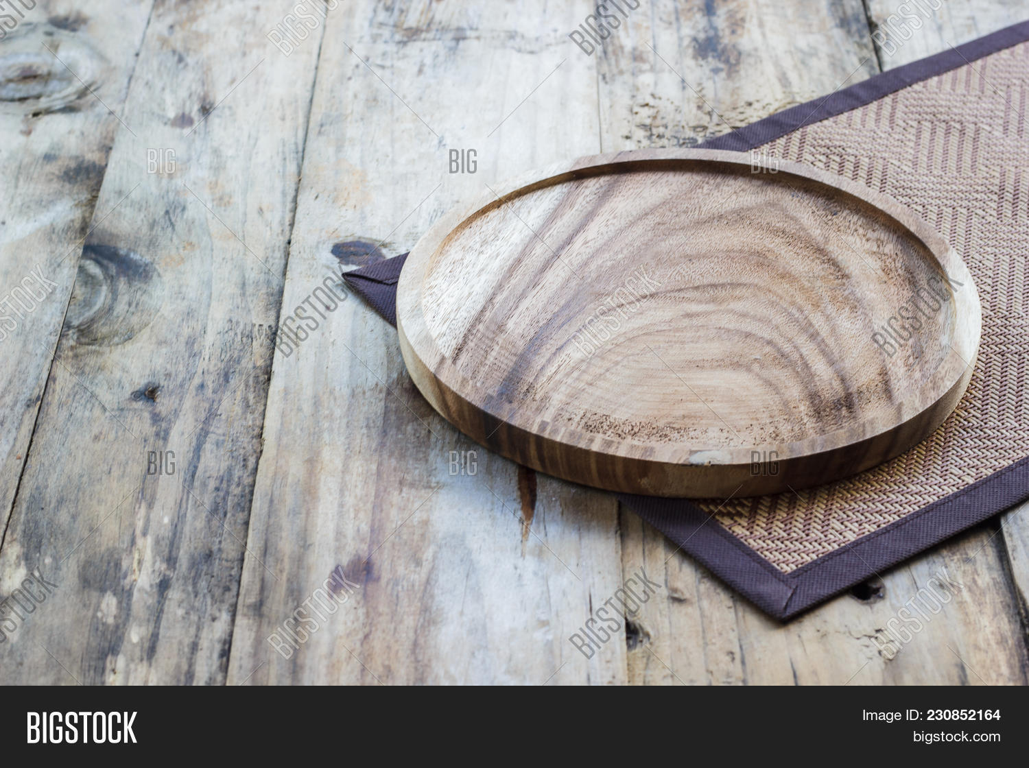 Empty Wooden Plate On Image & Photo (Free Trial) Bigstock