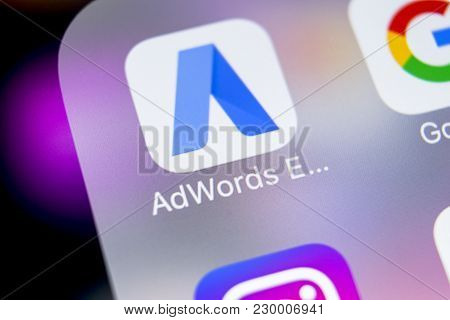 Sankt-petersburg, Russia, March 7, 2018: Google Adwords Express Application Icon On Apple Iphone X S