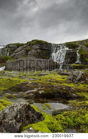 Mountain Landscape Along The National Tourist Route Aurlandstjellet. Flotane. Bjorgavegen. Western N